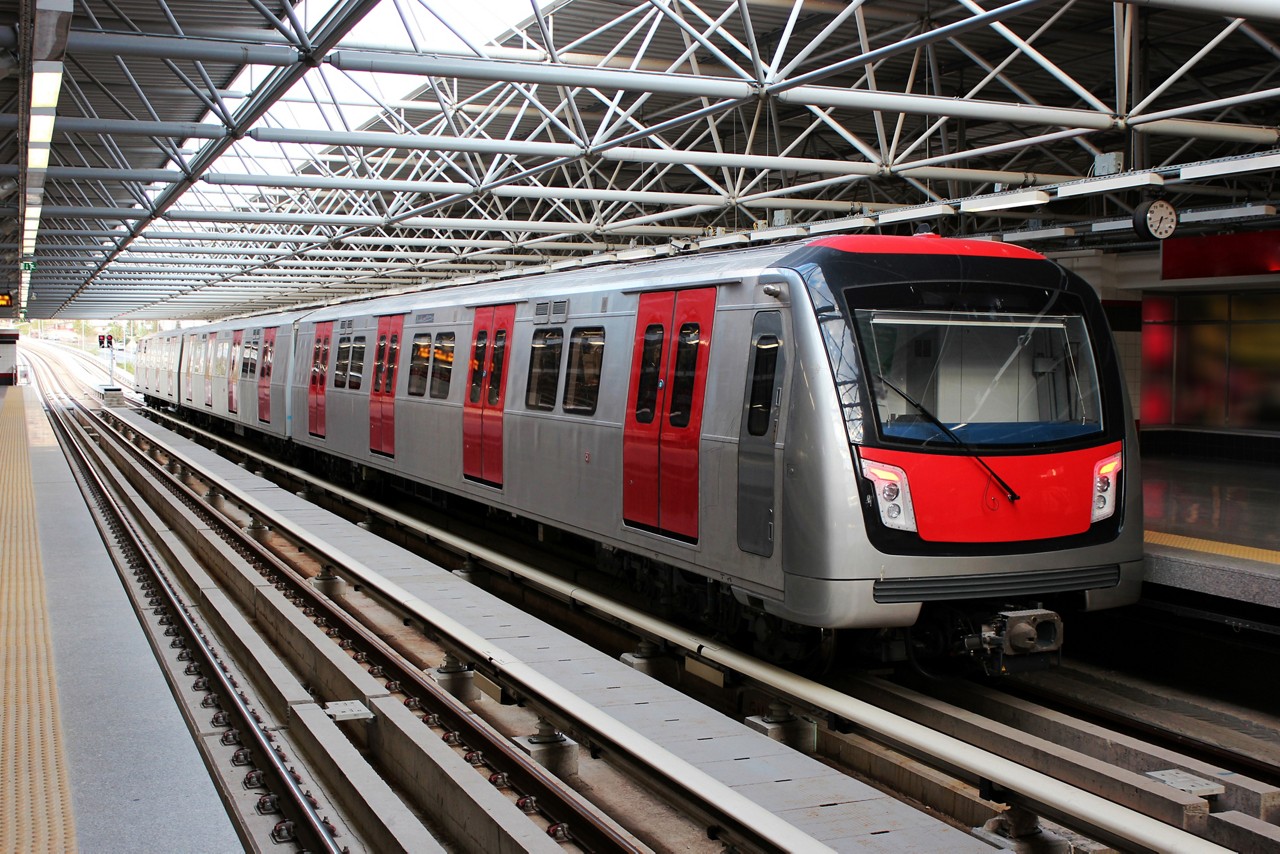Turkish Metro train at the Ankara subway station